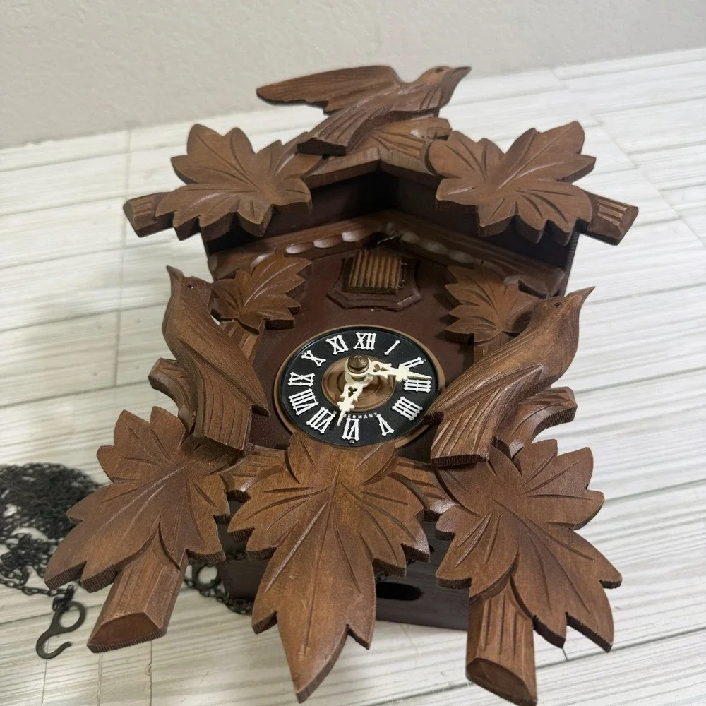 Vintage Black Forest Wood Cuckoo Clock Birds Mfg Co. West Germany For Parts